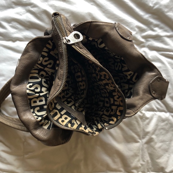 Gray Marc by Marc Jacobs leather shoulder bag, lots of pockets, used condition - Picture 4 of 8